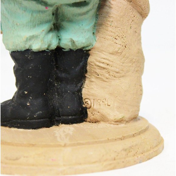 VTG 1990 Wood Look Carved Irish Santa Claus Figurine Art Craft Holiday - Picture 8 of 10